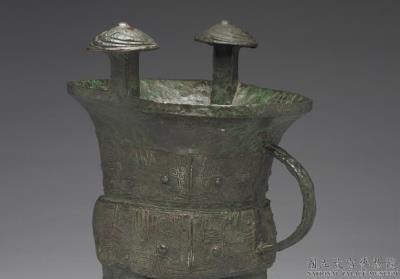 图片[3]-Jia wine vessel with animal-mask pattern, late Shang dynasty, c. 13th century BCE-China Archive